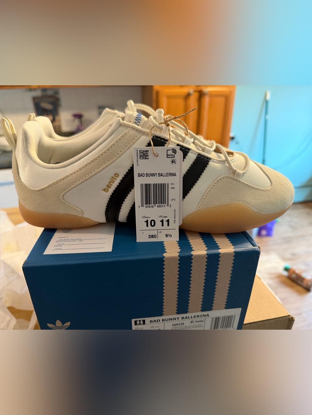 Adidas Ballerina Bad Bunny Off White Black Gum - Picture 3 of 9